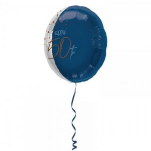 50 anni pallone foil happy birthday elegant true blue compleanno uomo